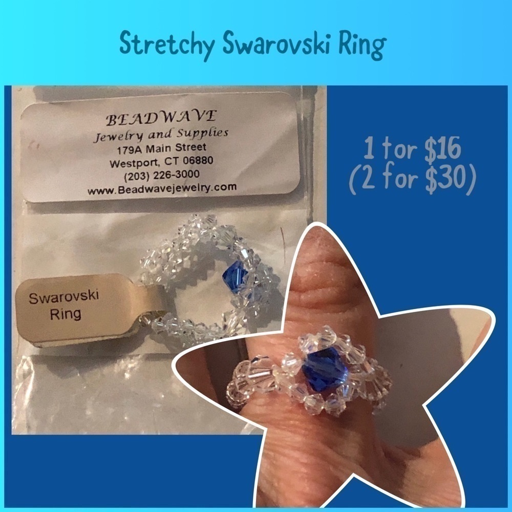 Fun Double strand Swarovski bead ring